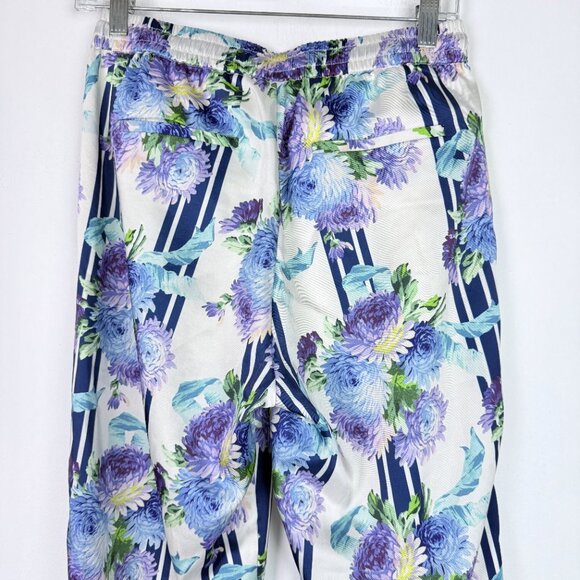 J. Crew Drapey Pull-On Pant in Vintage Floral Stripe Ankle Size 4 EUC - Picture 11 of 13